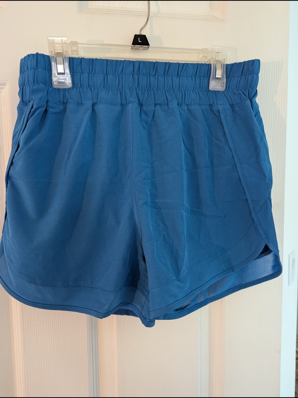 Women's Blue Performance Athletic Shorts with Elastic Waist